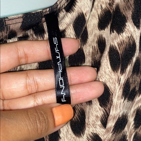 RUCHED SIDES ONE SHOULDER LEOPARD PRINT DRESS - Picture 2 of 6